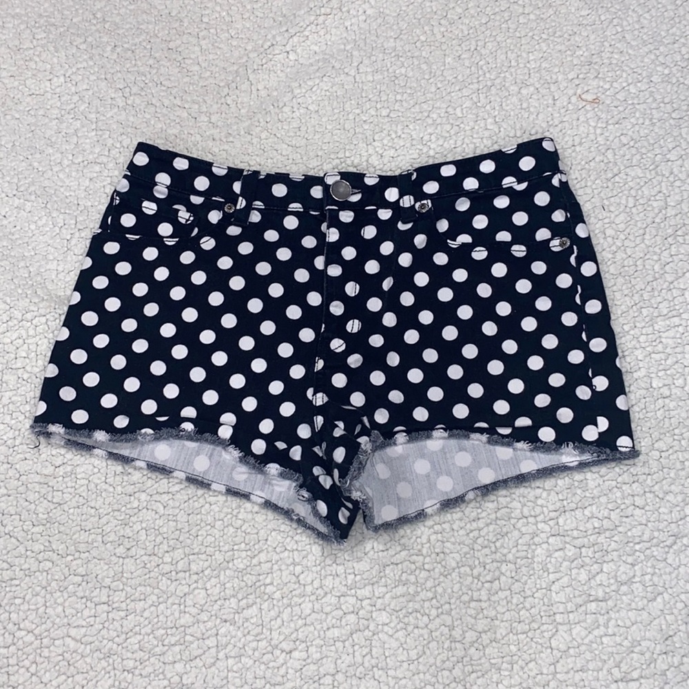 Victoria’s Secret London Jean Black and White Polkadot High Rise Shorts
